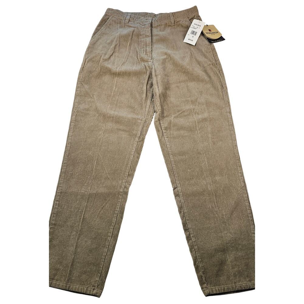 NWT woolrich vintage tan neutral sz 12 corduroy bare back high waist pants NEW - Picture 1 of 8